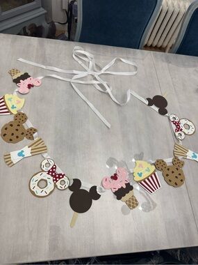 Disney Treats Snacks Birthday Garland Banner Handmade